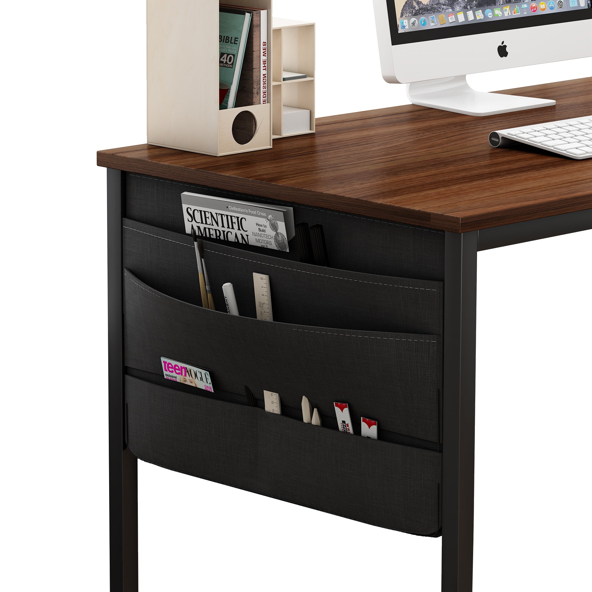 Computer Desk with Drawers and Shelf