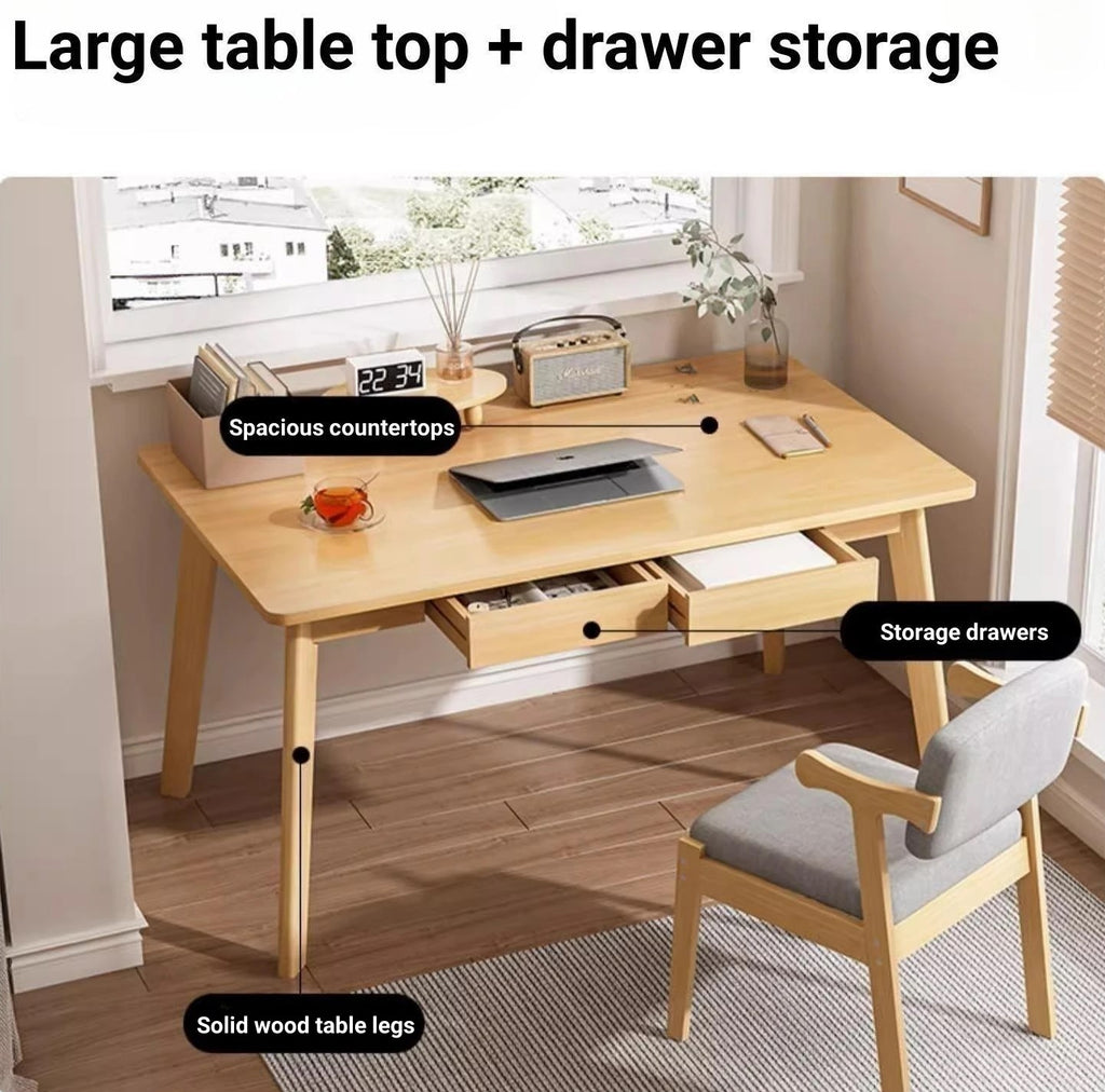 Home Office Desk with Drawers for Bedroom, Office