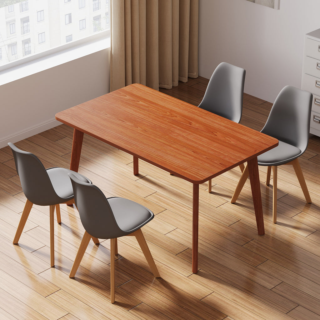 Dining table and 4 chairs set With Wood legs and frame.