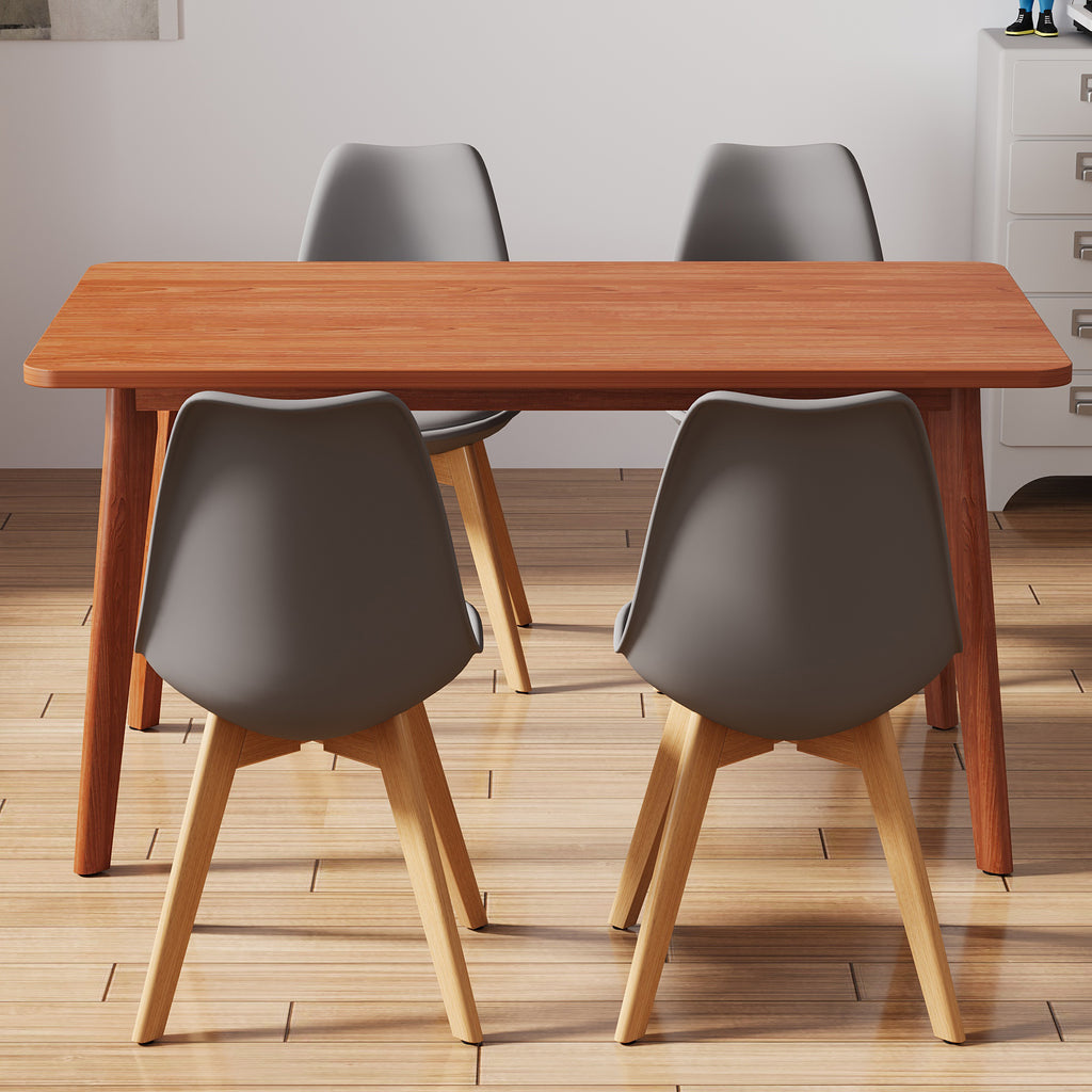 Dining table and 4 chairs set With Wood legs and frame.