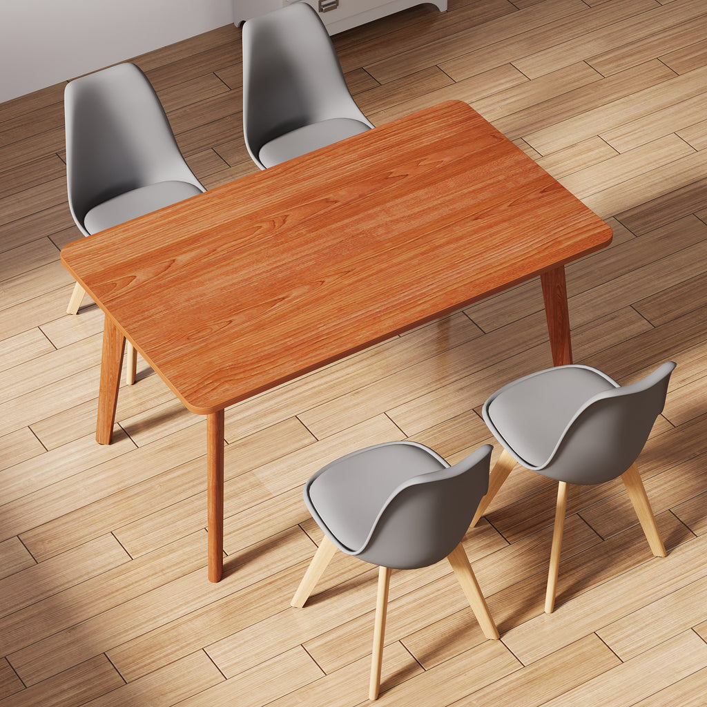 Dining table and 4 chairs set With Wood legs and frame.