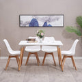 Dining table and chairs set 4 soft padded wooden chairs