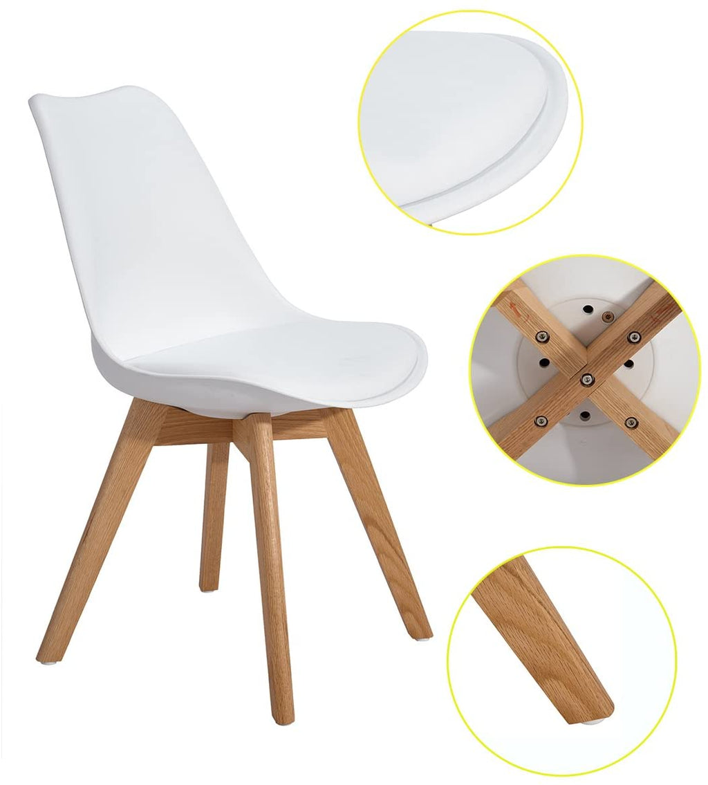 Dining table and chairs set 4 soft padded wooden chairs