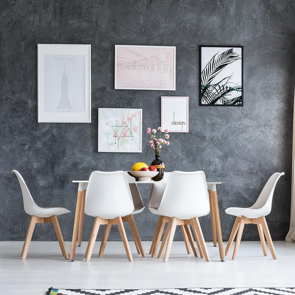 Modern Dining Table And 6 Padded Chairs