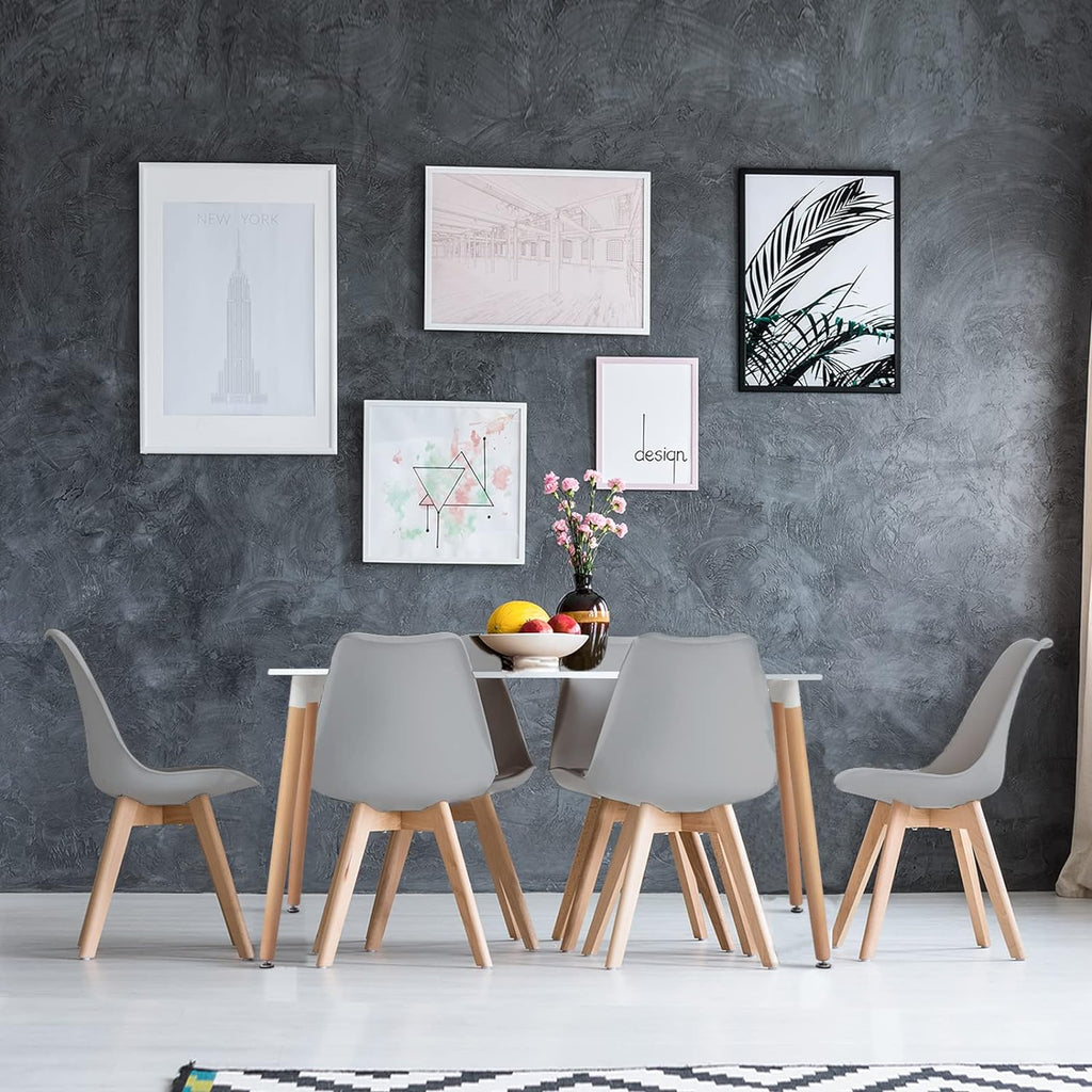 Modern Dining Table And 6 Padded Chairs