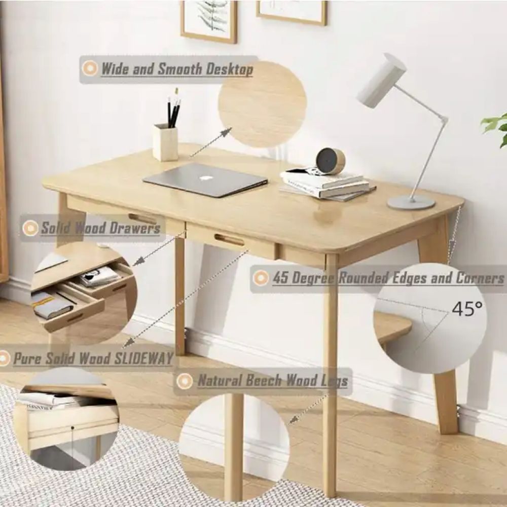 Home Office Desk with Drawers for Bedroom, Office