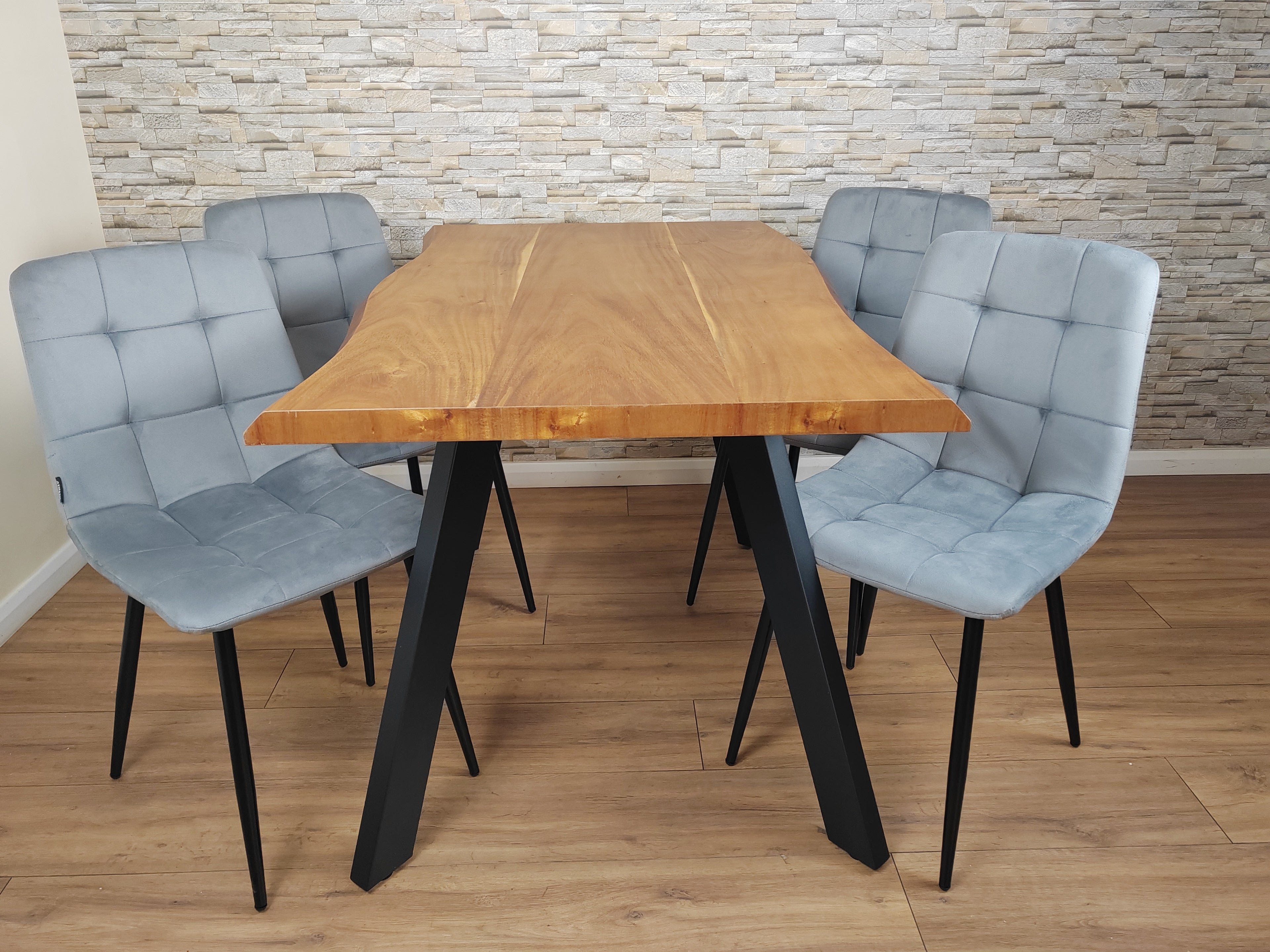 Dining Table and Chairs Set 4- Dining Table and Chairs - Set of Dining Table and 4 Velvet Chairs- Dining Room Set