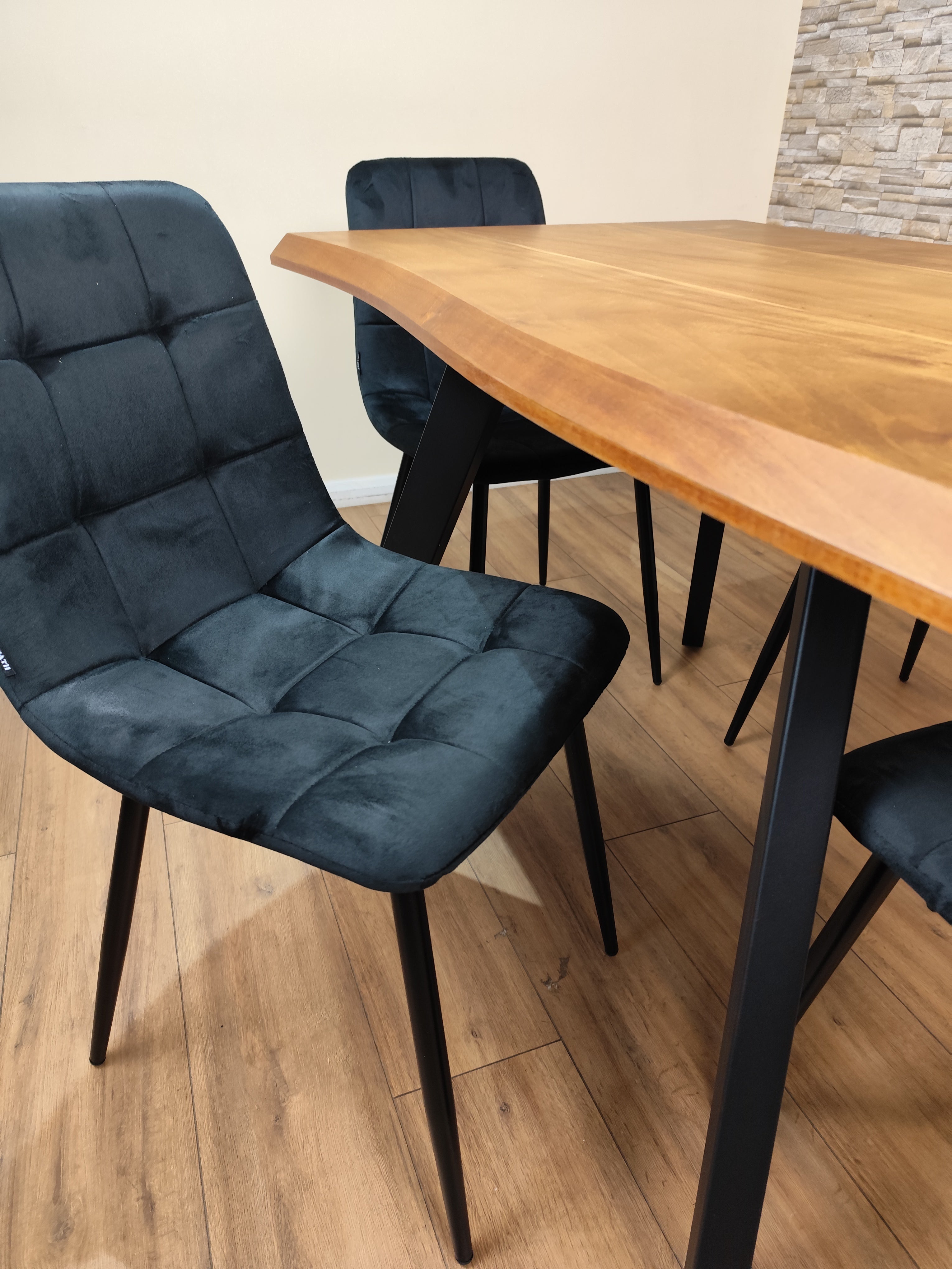 Dining Table and Chairs Set 4- Dining Table and Chairs - Set of Dining Table and 4 Velvet Chairs- Dining Room Set