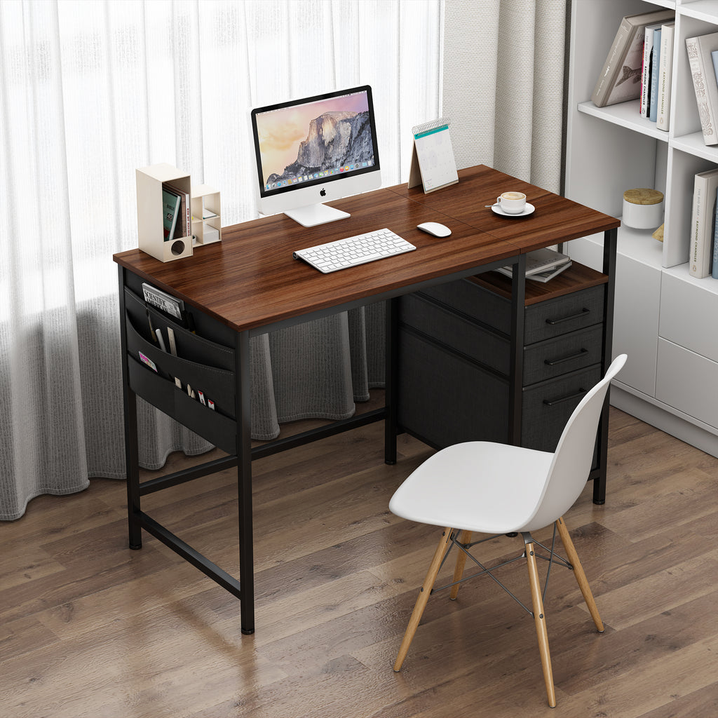 Computer Desk with Drawers and Shelf