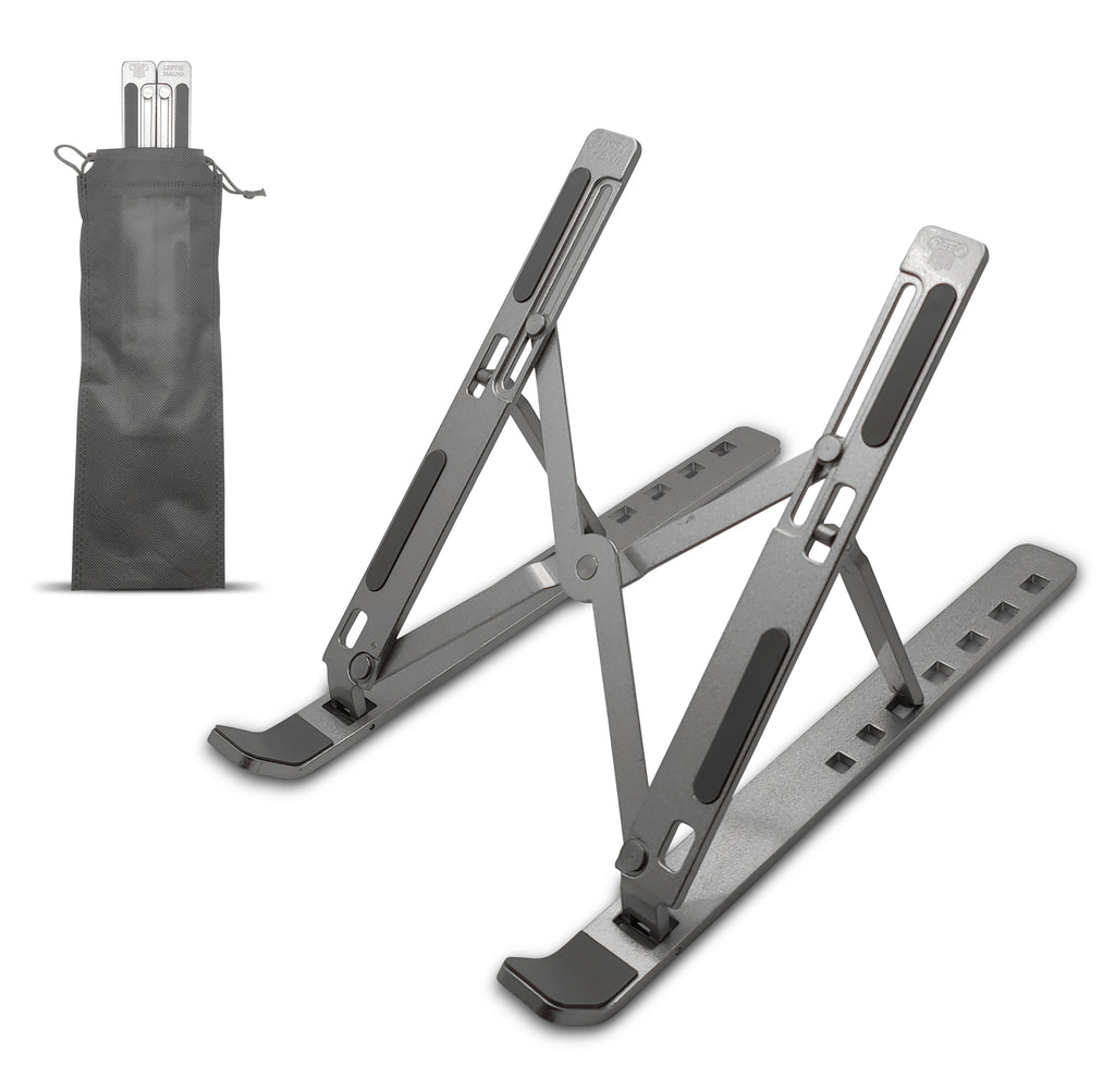 Foldable aluminium laptop riser to ventilated