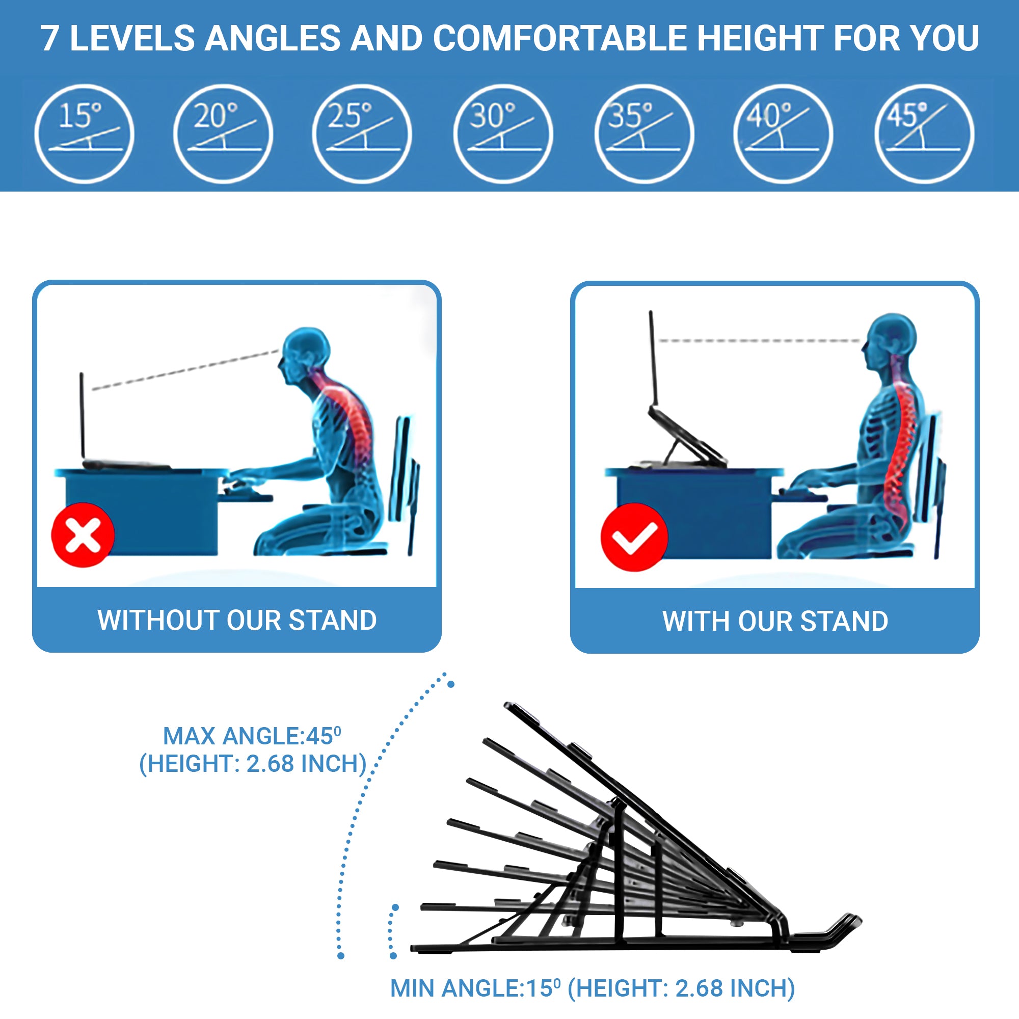 foldable aluminium laptop riser