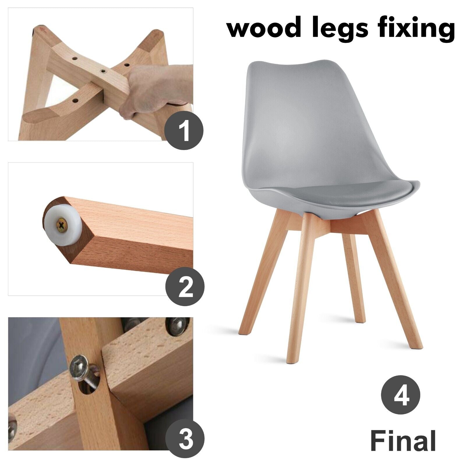 Dining Chairs Padded Seat wooden Legs