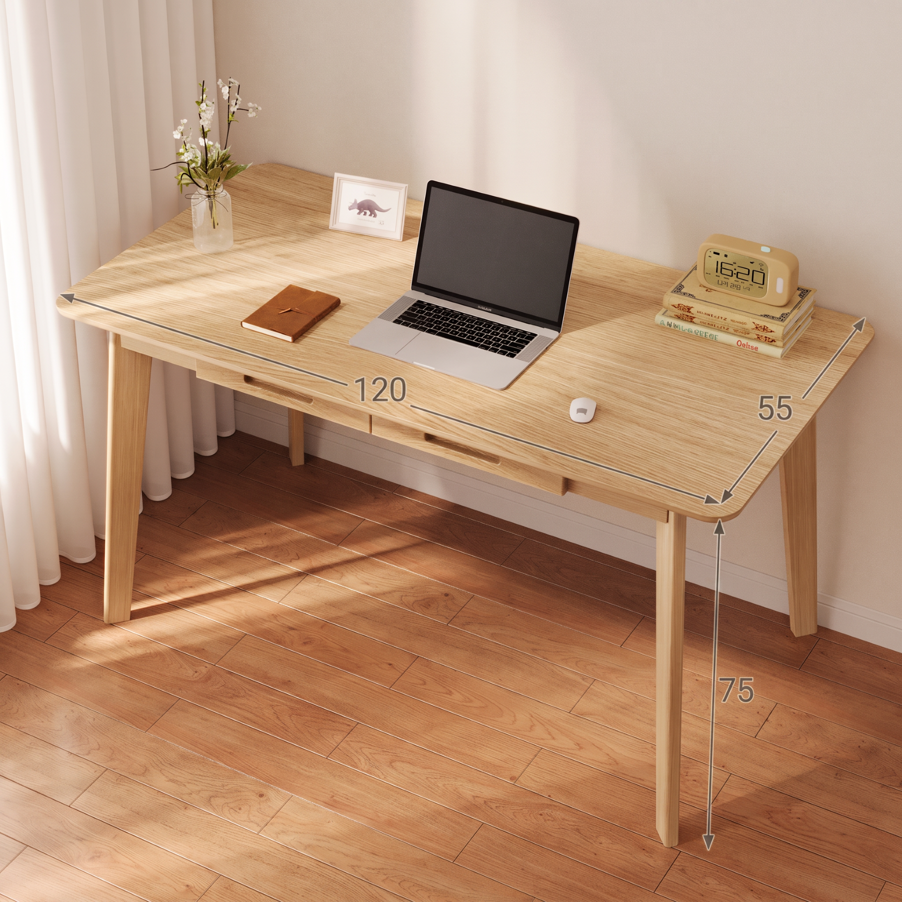 Home Office Desk with Drawers for Bedroom, Office